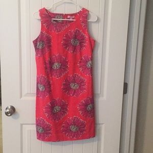Lilly Pulitzer coral and pink flower dress